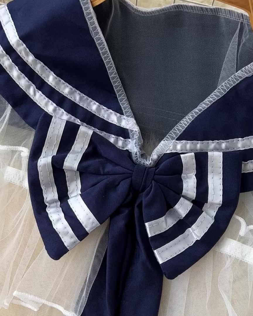 Sailor Tease Mesh Three Piece Lingerie - Image 6