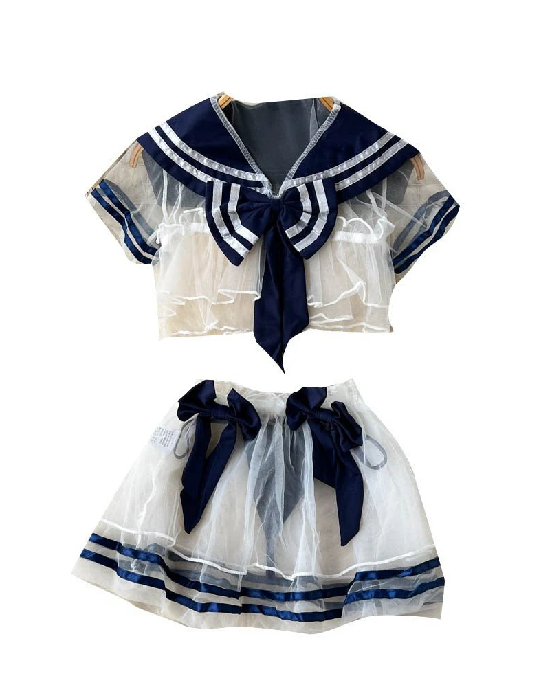 Sailor Tease Mesh Three Piece Lingerie - Image 9