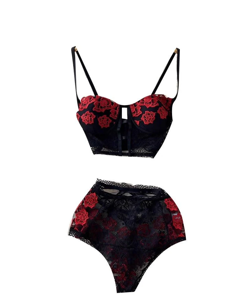 Crimson Bloom Lingerie Set - Image 8