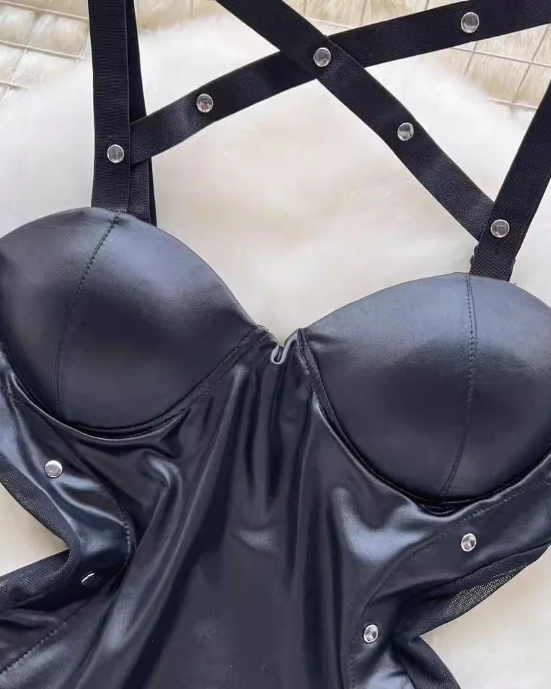 Dark Obsession Leather Lingerie Set - Image 5