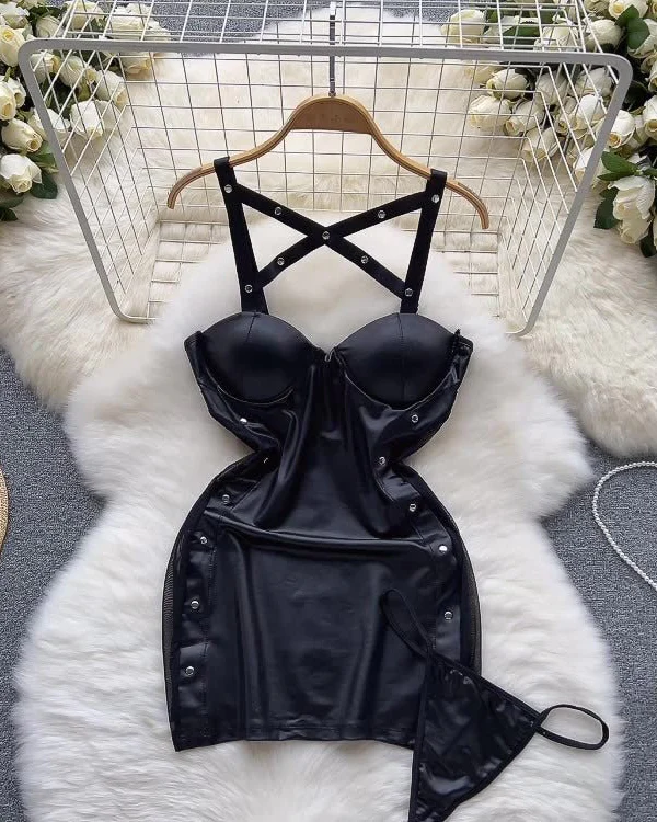 Dark Obsession Leather Lingerie Set - Image 6