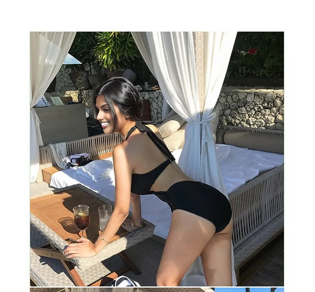 Destiny One Piece Criss Cross Neck Waist Cut Monokini Swimsuit - Image 8