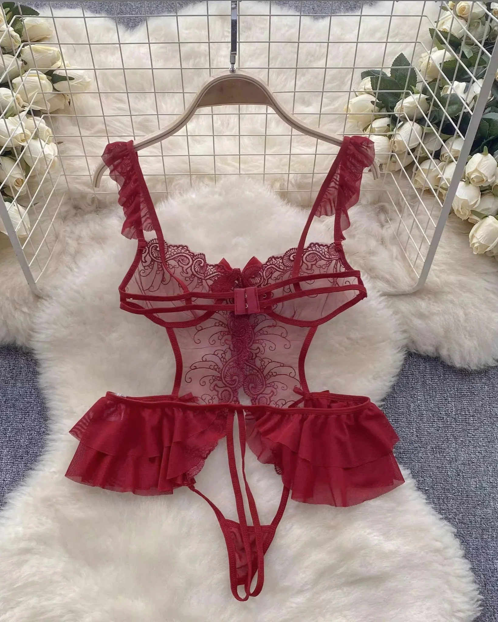 Juniper Scarlet Lace Bodysuit Lingerie - Image 7