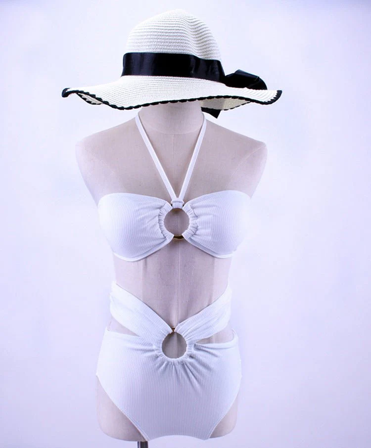 Kira One Piece Halter Neck Monikini Swimsuit - Image 4