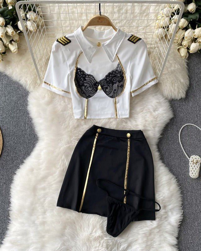 Captain's Charm Aviation-Themed Lingerie Set - Image 4