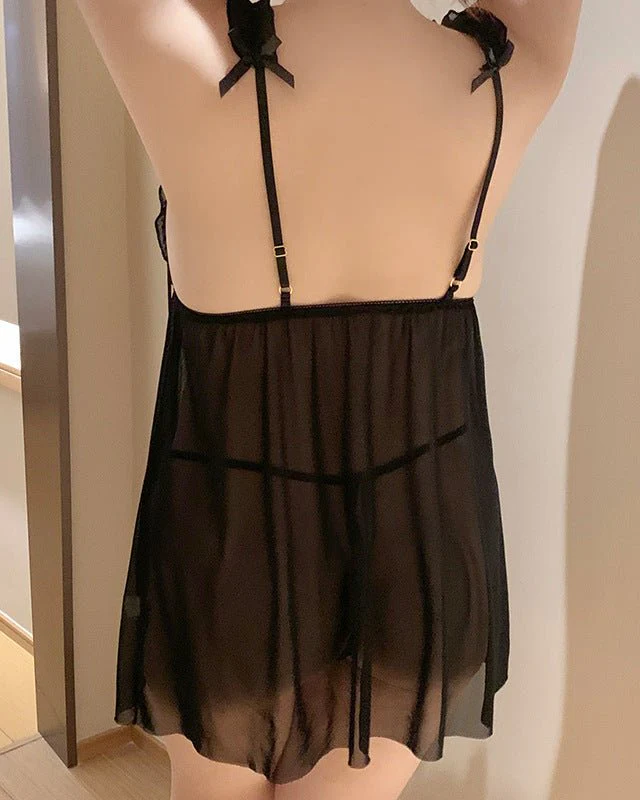 Passionate Charm Sheer Red Babydoll Lingerie - Image 4