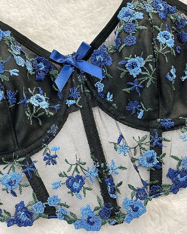 Rosé All Dazed Sheer Embroidered Lingerie - Image 4