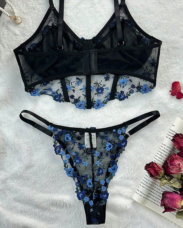 Rosé All Dazed Sheer Embroidered Lingerie - Image 6