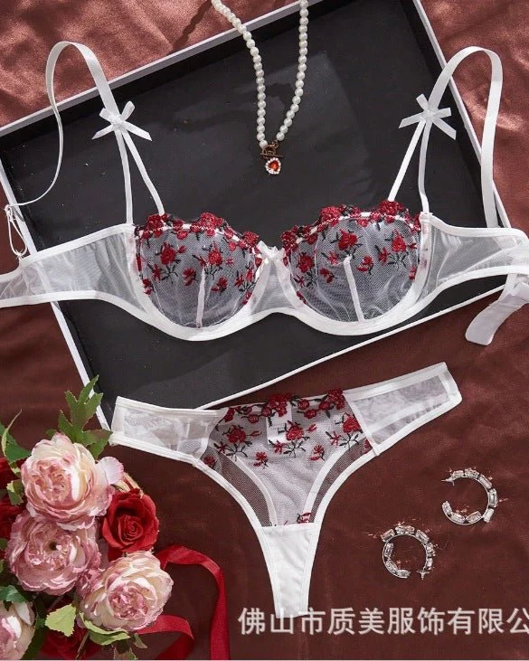 Stop & Stare Sheer Mesh Bra & Thong Lingerie - Image 5