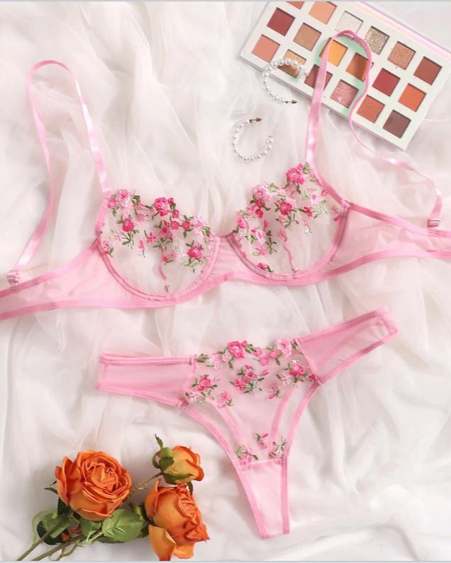 Stop & Stare Sheer Mesh Bra & Thong Lingerie - Image 8