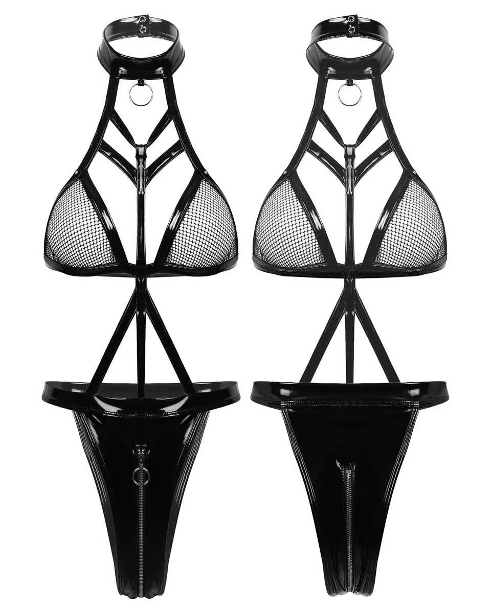 Locked & Loaded PU Babydoll Lingerie - Image 4