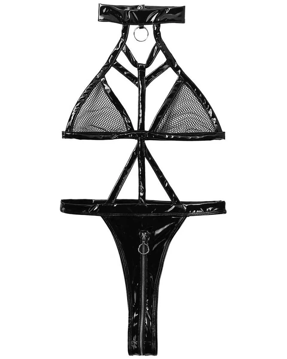 Locked & Loaded PU Babydoll Lingerie - Image 5