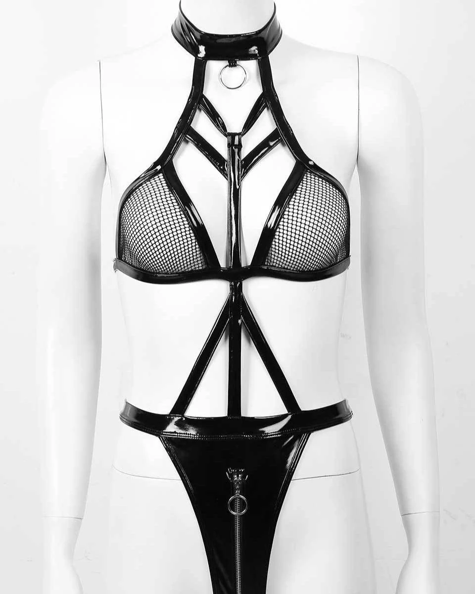 Locked & Loaded PU Babydoll Lingerie - Image 6